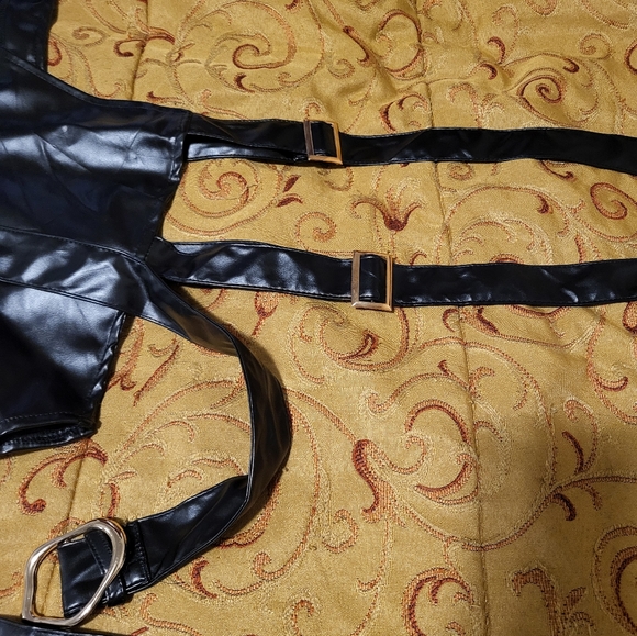 Plus Size Streetwear Outwear Mock Neck Asymmetrical PU Leather Jacket (Size XL) - Picture 4 of 8